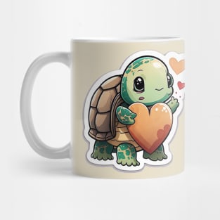 Cute Turtle valentines theme - hearts Mug